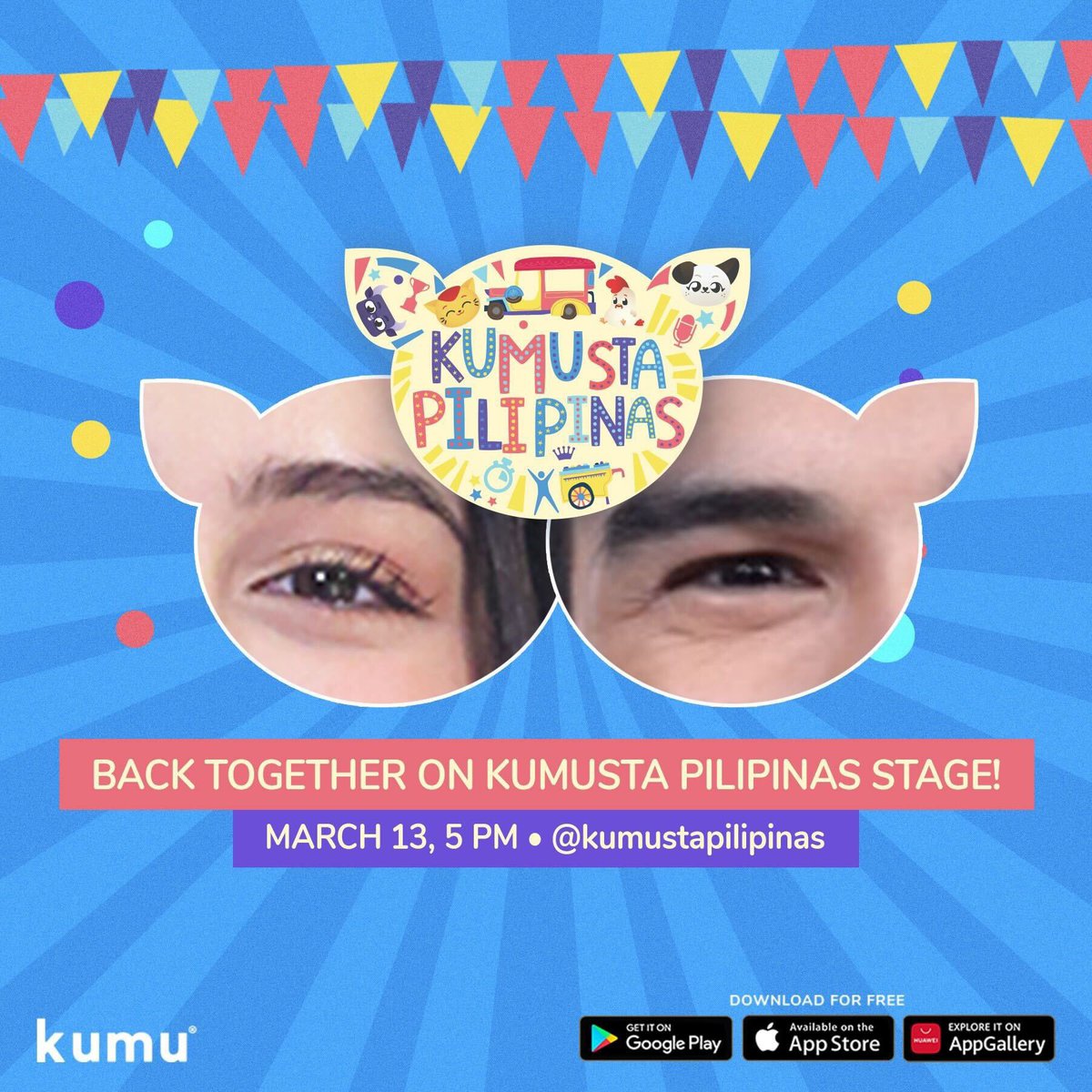 kumuPH's tweet image. So ito na nga! The duo that you've been requesting is now back on the KP stage this Sunday, 5pm!

Ang hirap hulaan promise, di tayo makakatulog nito HAHAHAHA.

Follow Kumusta Pilipinas now!
app.kumu.ph/kumustapilipin…