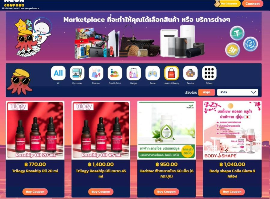 aqua_finance's tweet photo. Recently…There are lot of products update on Aqua coupon. 👉🏻https://t.co/DPieR1hJ9E Let’s enjoy for shopping!! (Available in Thailand🇹🇭)

#AQUAFINANCE #AFI #CEA #BinanceSmartChain #BSC #DeFi #Binance #utility #Coupon #stablecoins https://t.co/qVJz6BEi2j