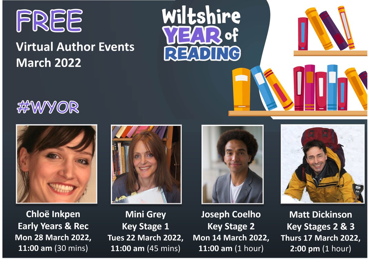 HubResources's tweet photo. π’Calling all Wiltshire schools/settings - It's not too late to register for these FREE virtual Author Events, brought to you as part of #WYOR #Wiltshire
All the information you need - https://t.co/mRGInR5ibl
@RightChoice @Dickinson_Matt @chloeinkpen @Bonzetta1 @JosephACoelho https://t.co/PH3gQrriIQ