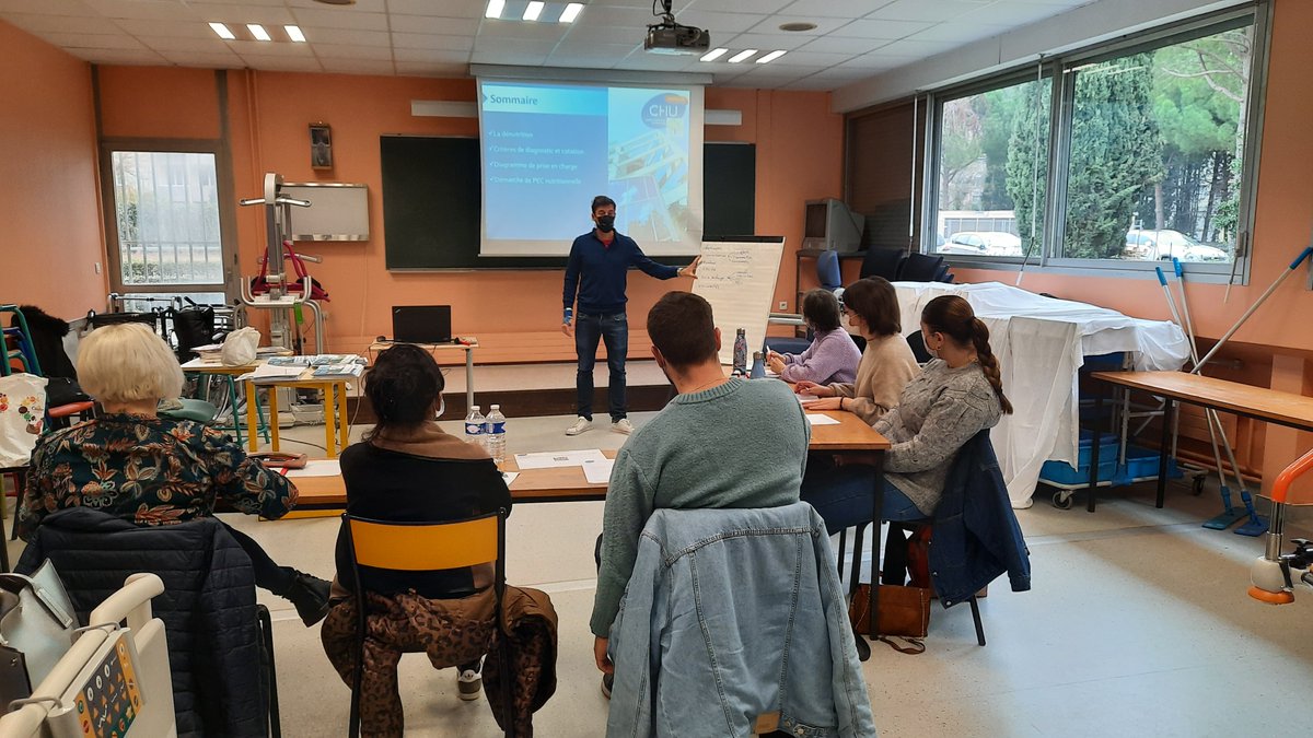 <a href="/UTN_Montpellier/">UTN CHU_Montpellier</a>  au <a href="/CHU_Montpellier/">CHU de Montpellier</a>  propose à la formation continue à l' <a href="/IFMS/">IFMS</a>  un module sur "le diagnostic et la prise en charge de la dénutrition". 
Une journée riche en échange !!