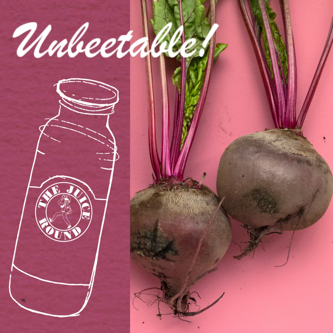 juiceround's tweet photo. Our Apple, Beetroot and Ginger juice is a best-seller at many coffee shops. Why? Because like caffeine, it’s nature’s energy drink and is beneficial after a workout.

Drinking beetroot juice can improve exercise endurance by 24% and help muscle recovery.

#onesmallchange https://t.co/q6sU3jrpHf