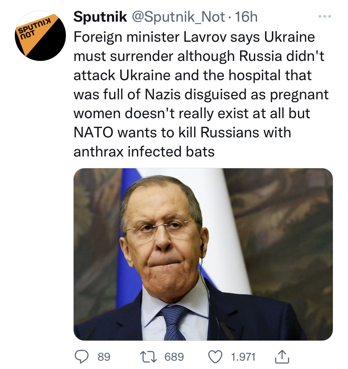 BSh8ters's tweet photo. This pretty much sums up the #Russian and kremlin stance on things. Quick, russian diplomats and ambassadors, debunk this with your fake news propaganda 😂😂😂😂 (you’re all a disgrace)! https://t.co/gXXbDIy8ot