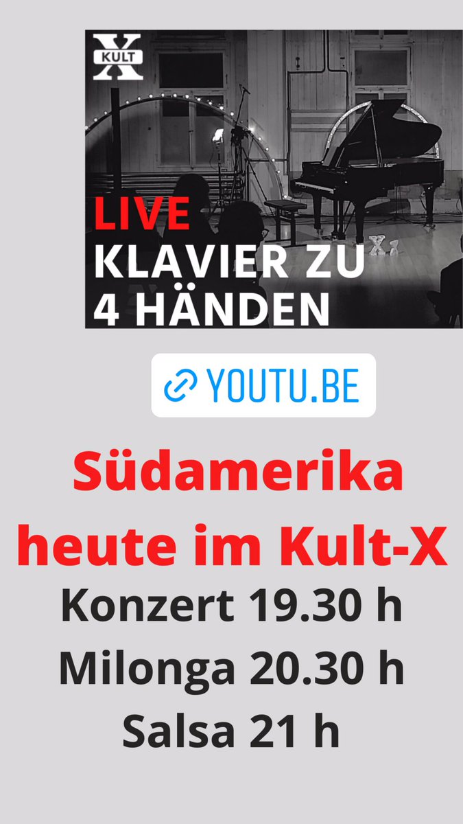 Heute Freitag Lateinamerika pur!
youtu.be/caDRz_hRVCk
programm.kult-x.ch