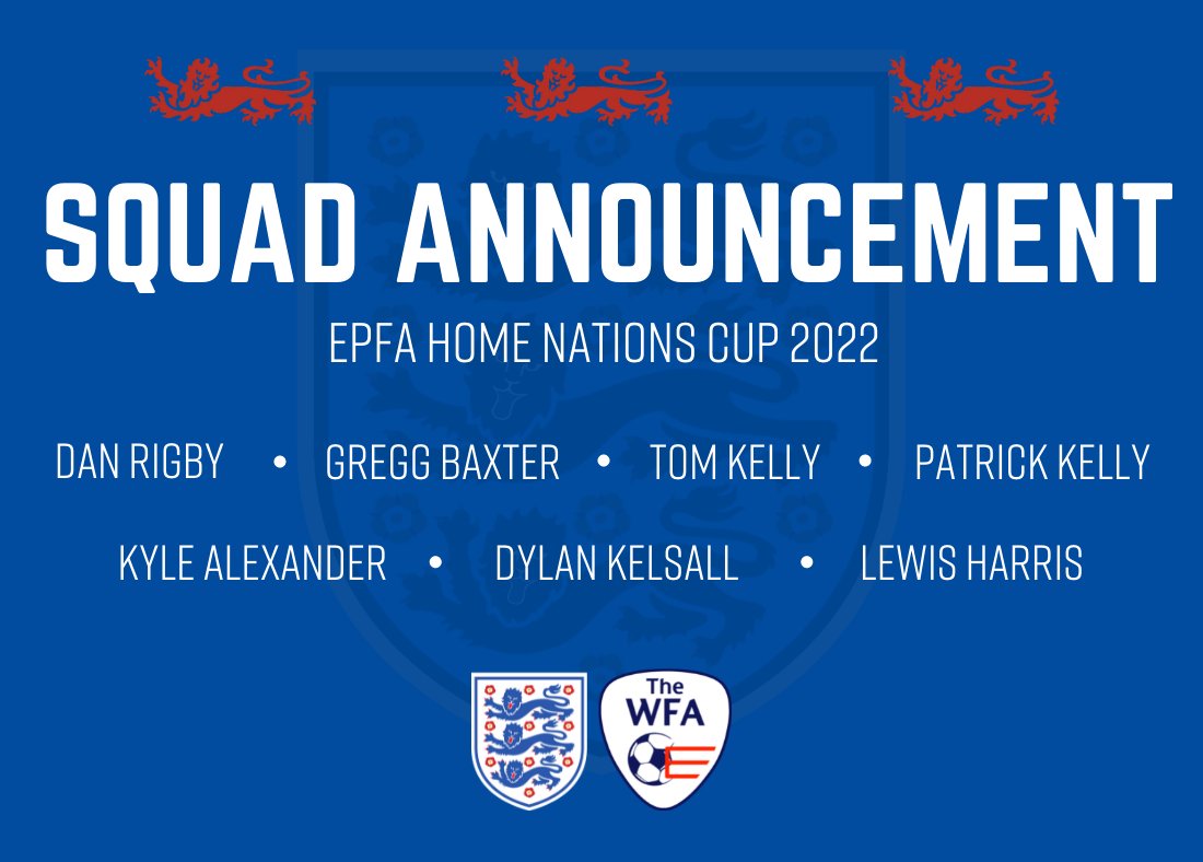 The_WFA's tweet photo. We are delighted to announce the England Development Squad for @EuropePFA's upcoming Home Nations Cup in Belfast. 

Taking place April 2nd/3rd, England will take on squads from Scotland, Ireland and Northern Ireland in a bid to become Home Nation Champions. 

#PowerchairFootball https://t.co/Y0rG6kHBmN