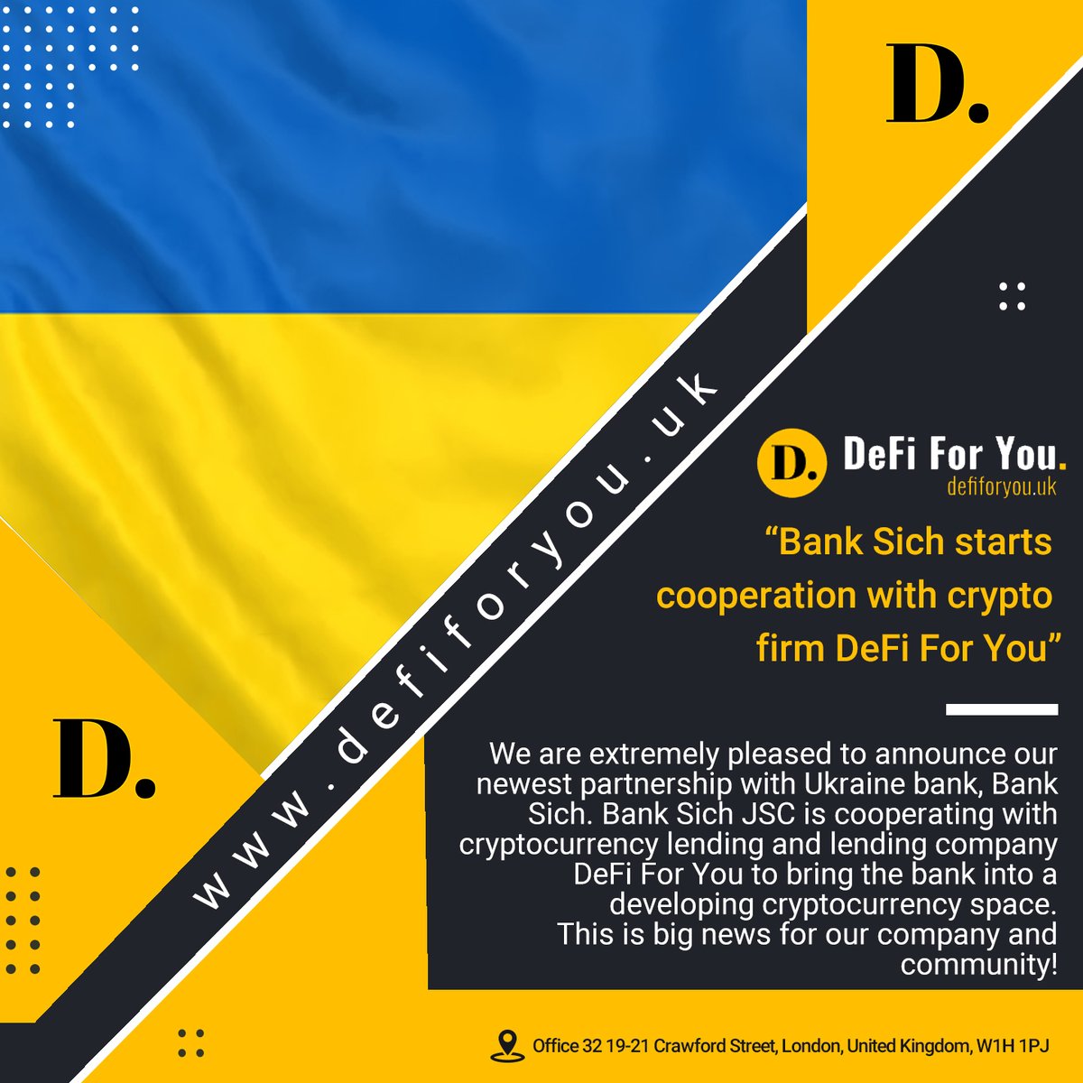 Big news for Defi For You! We have partnered with Bank Sich in Ukraine! This is big news for Defi For you! Read the full news here: sichbank.com.ua/sich-bank-part… #crypto #defi #cryptocurrency #defiforyou