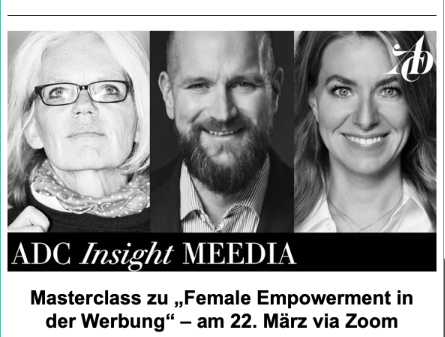 MEEDIA (@meedia) on Twitter photo "Female Empowerment in der Werbung" ist das Thema des MEEDIA <a href="/ADC_GERMANY/">ART DIRECTORS CLUB</a> Insightsseminars. Neben Einblicken in eigene Erfahrungen, zeigen die Referent*innen Stolpersteine, diskutieren konkrete Fälle, und geben Tipps zum Umgang mit dem Thema
zur Anmeldung:
adc.de/adc-insight-me… "Female Empowerment in der Werbung" ist das Thema des MEEDIA <a href="/ADC_GERMANY/">ART DIRECTORS CLUB</a> Insightsseminars. Neben Einblicken in eigene Erfahrungen, zeigen die Referent*innen Stolpersteine, diskutieren konkrete Fälle, und geben Tipps zum Umgang mit dem Thema
zur Anmeldung:
adc.de/adc-insight-me…