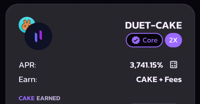 PancakeSwap's tweet photo. The $DUET Farm and IFO Syrup Pool are now live!

🆕 $DUET-CAKE Farm: 
https://t.co/LNjw96YFcD
👉 Stake $CAKE, Earn $DUET:
(Pancake Profile is required for the first 5 days)
https://t.co/aj7nmGPvWK

APR will drop as liquidity increases. https://t.co/KZhtX4yyes