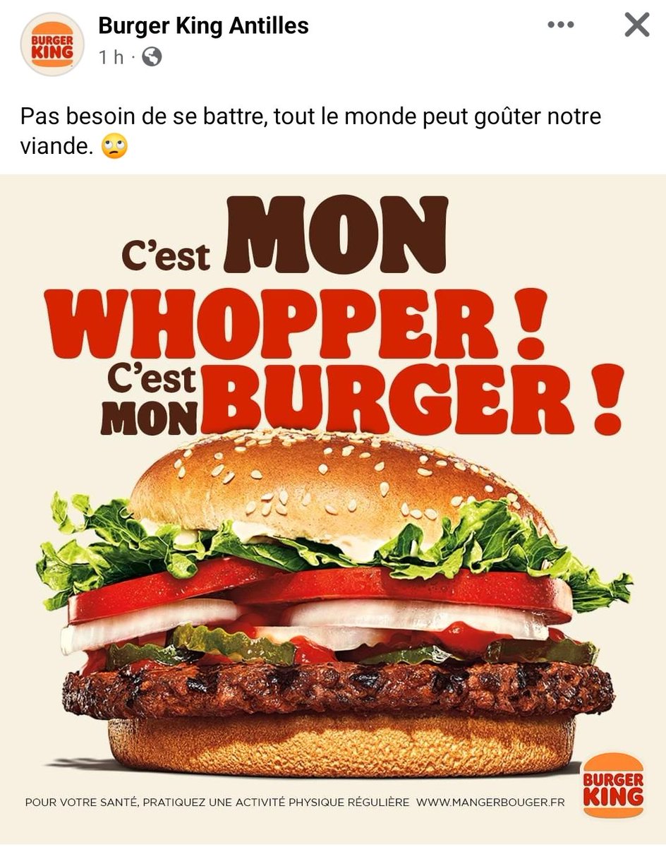 Shyouuw's tweet photo. Burger King aussi a fait la sienne aussi 😂 https://t.co/pOf9wCTAks