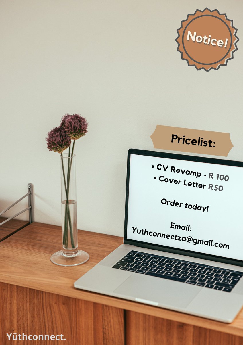 yuthconnect's tweet photo. 📋📣Hey Everyone!

Please note that there will be a price increase for our CV Revamp services effective Friday, 18 March, 2022

Your understanding will be appreciated.
We look forward to your continued support.

Thank you!
#Jobseekerssa #JobAdviceSA #JobseekersWednesday https://t.co/qEQ5AejbG6