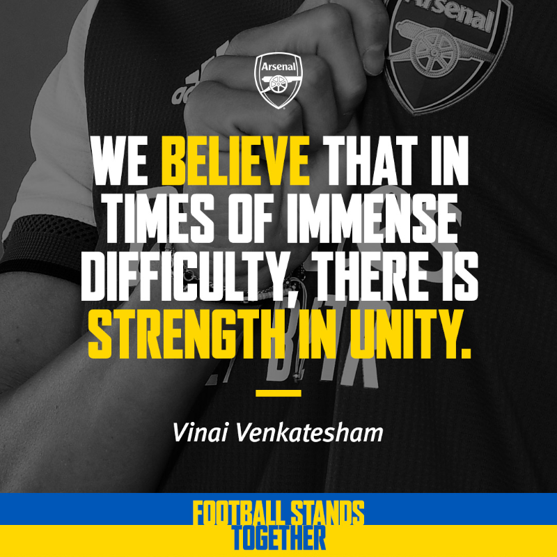 Arsenal's tweet photo. 🇺🇦 Stand with Ukraine

🔵 Be part of our new Ukraine Supporters' Club
🟡 Join us in donating to @savechildrenuk

Learn more about how you can help here 👇