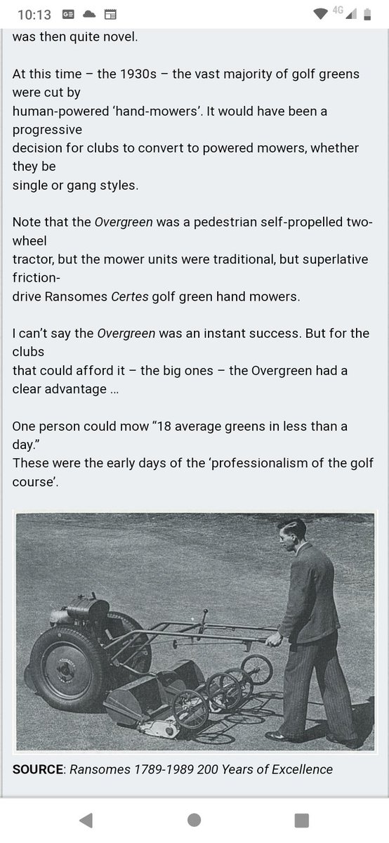 For those of you that like a bit of greenkeeping history, a little follow on from yesterday ⛳.  🏌🏿‍♀️