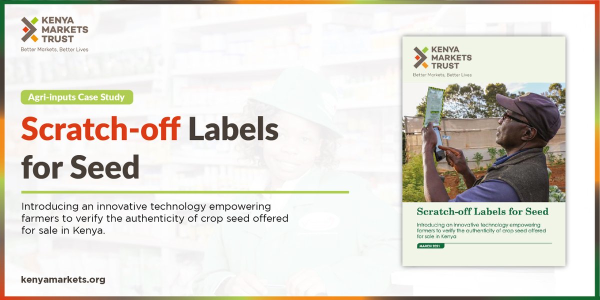 Kenyan farmers have long been subject to the risk of purchasing low quality or counterfeit seeds. Scratch-off labels for seed packets introduced an innovative technology empowering farmers to verify the authenticity of seeds

kenyamarkets.org/agri-inputs-re…

#agriculture #AgriTech #kenya