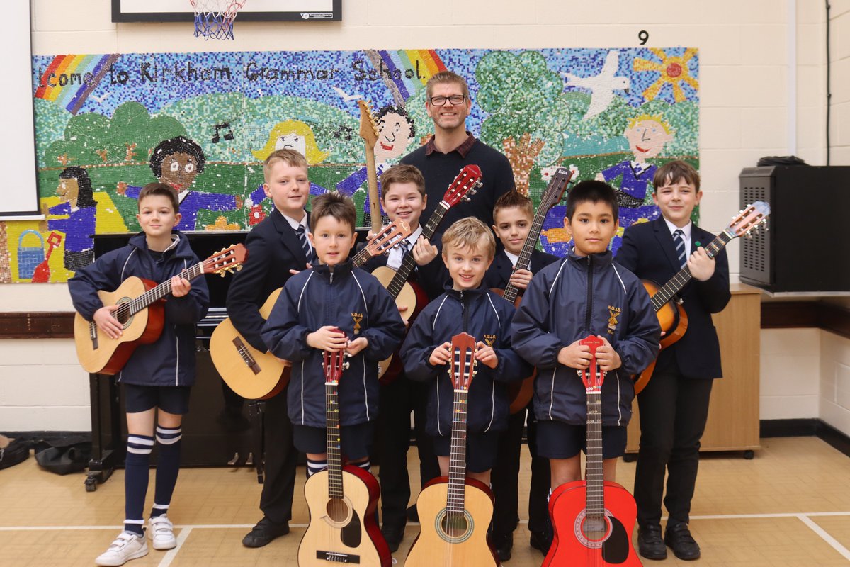 KirkhamGrammar's tweet photo. During this morning's assembly, Mr Vernon's @KirkhamGrammar guitar pupils performed wonderfully in front of their parents, peers and teachers. So much talent on display! Well done to Leo, Isaac T, Eli, Matthew, Ralph, Raurie, Rafe and Isaac W. @kgsMusicDept https://t.co/zdOovnIdgI