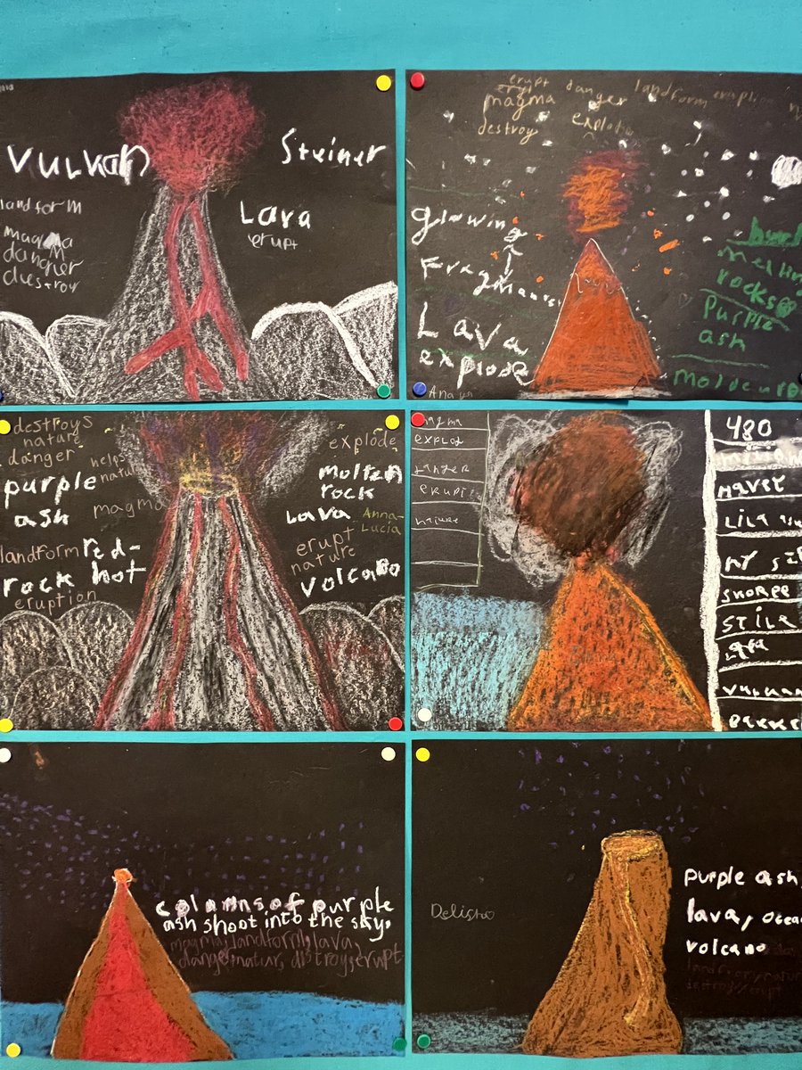 In Grade 3 students had a wonderful time visualising what a volcano might look like from a text. The students produced beautiful pictures and were able to add text after taking part in a gallery walk. 

#PYP #IBClassroom #Art #Inquiry