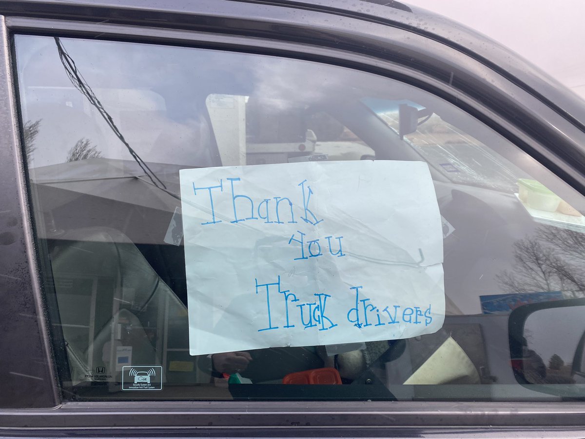On this trip, we have seen so many trucks and trains. A huge shoutout to the many people in these two industries that keep our country running. One of our kids made this sign that has been in our window throughout the trip. #grandcanyonspringbreak