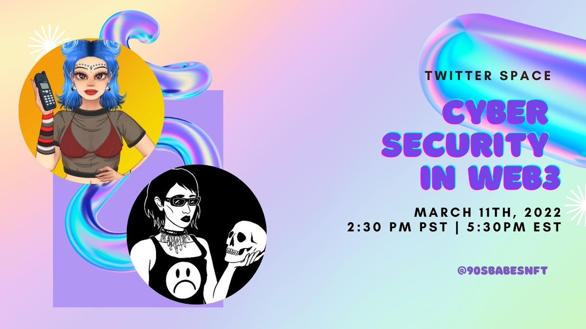 This Space is still so new, that's why we need to be increasingly aware of how we're maintaining our cyber security. 🔐

Tomorrow, <a href="/crystalgroves/">Crystal Groves</a> will be joining us to talk about how to stay safe in the space &amp; online.

x.com/i/spaces/1gqxv…