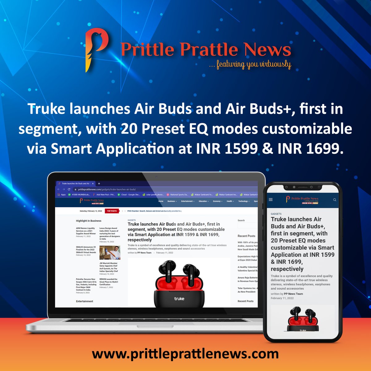 prittle_prattle's tweet photo. Truke launches Air Buds and Air Buds+, first in segment, with 20 Preset EQ modes customizable via Smart Application at INR 1599 & INR 1699, respectively @TrukeIND #launches #airbuds
#customizable #smartapplication #segment
https://t.co/AY7mbLPvo1 https://t.co/STLqSVKUAC
