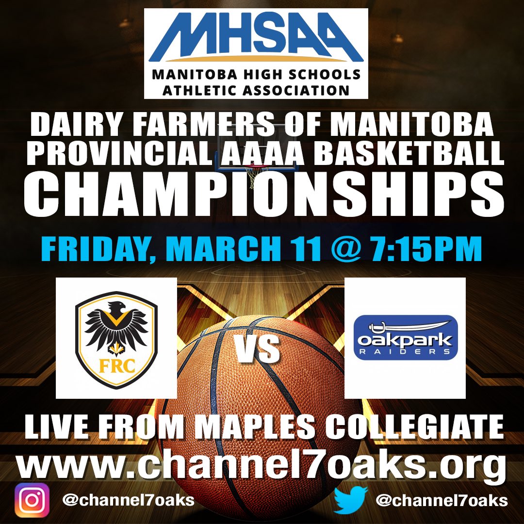 Game 2 - FRC vs Oak Park at 7:15pm. channel7oaks.org <a href="/basketballmb/">Basketball Manitoba</a> <a href="/MHSAA_/">MHSAA</a> @7OaksSchoolDiv <a href="/Maples1330/">Maples Collegiate</a>