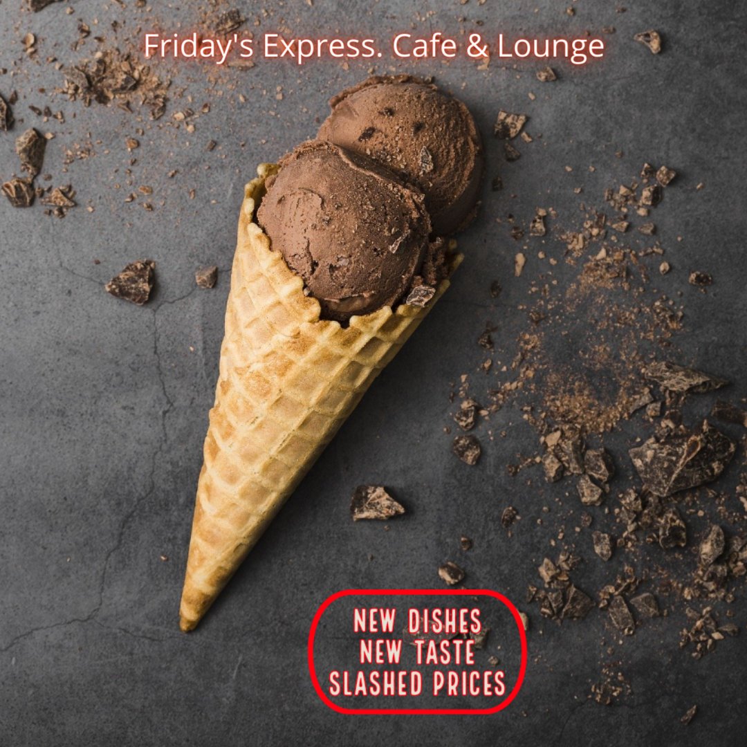 Fridays_express's tweet photo. Enjoy the goodness of new dishes and our lovely idea of keeping the prices pocket friendly.
@fridays_express welcomes you all for a fantastic experience over dine in orders.

#foods #foodies #summer #spring #yummy #icecream #PocketFriendly #BudgetFriendly #cafe https://t.co/McFlybxlbp