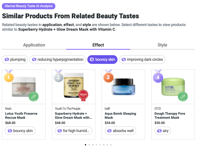 glamai_AI's tweet photo. 🥉Youth To The People Superberry Hydrate + Glow Dream Mask with Vitamin C🎉  
This product ranked #2 for "bouncy skin." 
Similar products for "bouncy skin" that users reviewed are from @FreshBeauty @youthtotheppl @belifusa @otziskin  

Find out more: https://t.co/9QmmIttiSF https://t.co/Yt2T2ANC8o