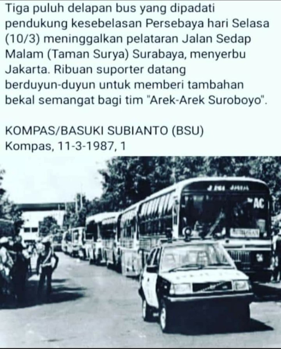 bonekboys's tweet photo. #OnThisDay
Kompas #kliping
Rabu, 11 Maret 1987
sedikitnya 38 bus rombongan Bonek berangkat Tret Tet Tet ke Senayan Jakarta
#AwayDays
#TheFirstAndTheBiggest https://t.co/jsAxl3sGAU