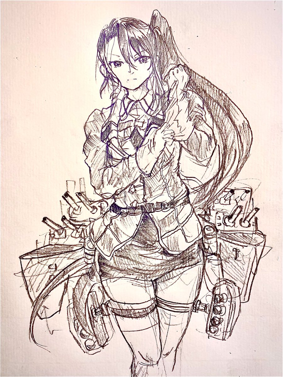 最近アナログ絵落書きも結構頑張って描けてる方だと思う 
