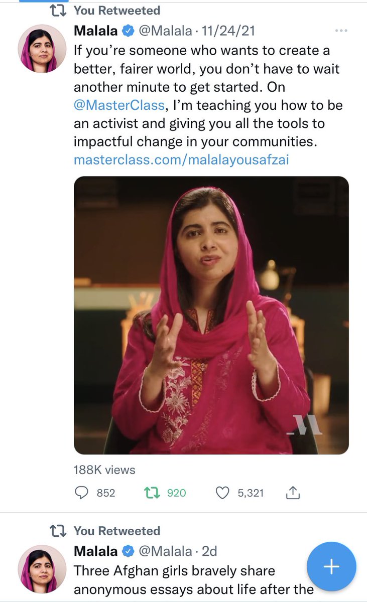 ragiahhassan's tweet photo. @935Curr I retweeted Malala Yousafzai. Malala has became an international symbol of the fight for girls' education after she was shot in 2012 for opposing Taliban restrictions on female education in her home country of Pakistan. https://t.co/pMUdpJc7QD