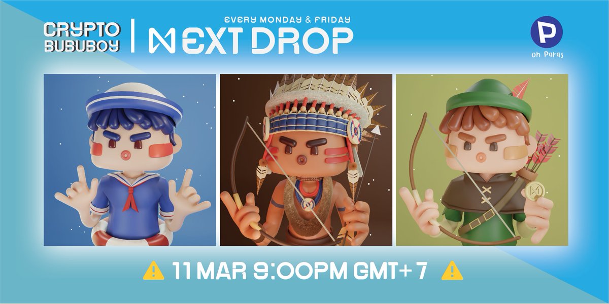 🚨ALERT DROP🚨
TODAY 11 MAR. 9:00PM GMT+7✨
on Paras  
@ParasHQ 
paras.id/collection/cry…
start: 1.5 NEAR
Discord : discord.gg/gzyuaVny2G
#NFT #NFTs #NFTCommumity #nftcollectors #paras #PARASnft #nftart #NFTdrops #NFTTHAILAND