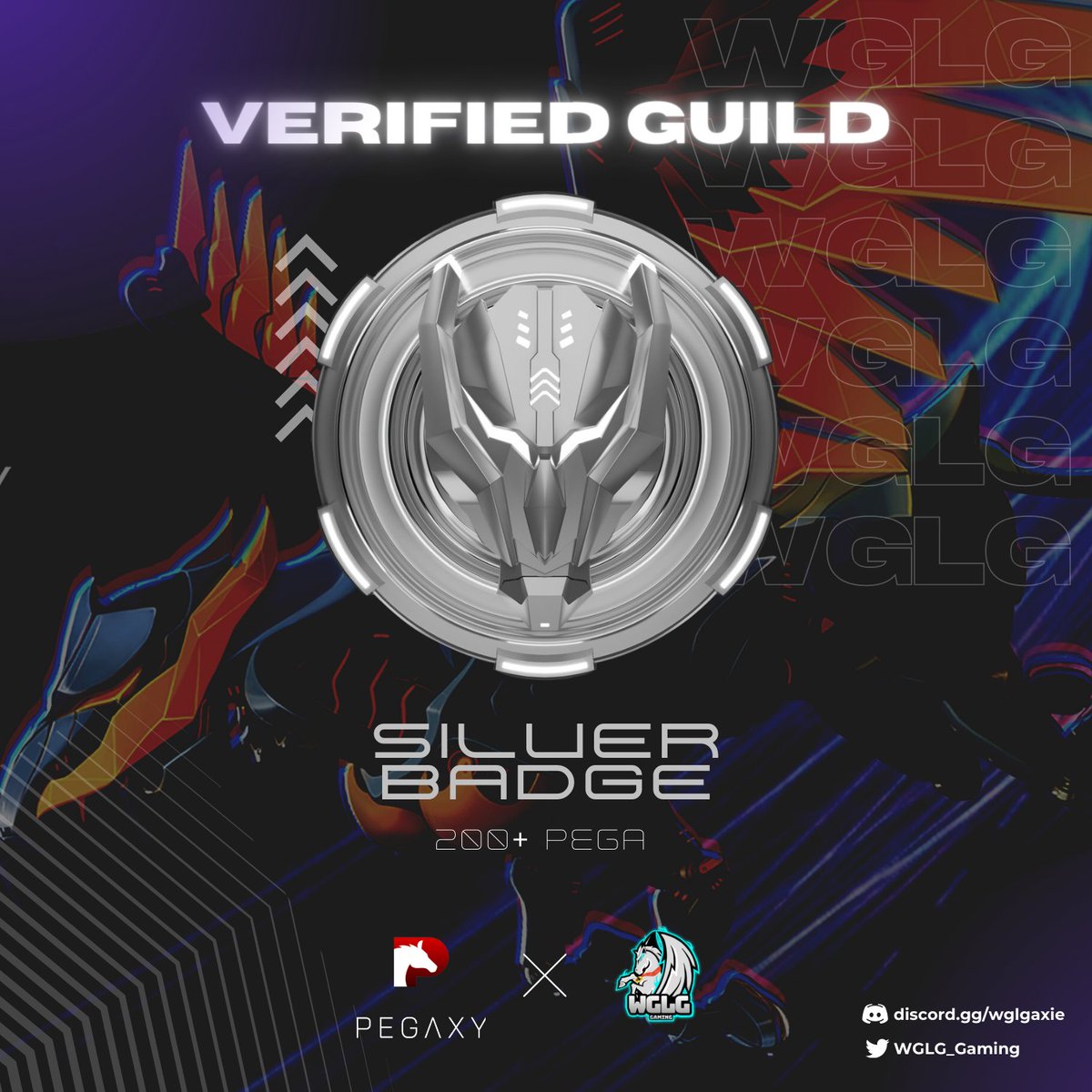 WGLG_Gaming's tweet photo. We're very happy to announce that WGLG Gaming has just been officially verified for Silver Badge on @PegaxyOfficial ! Yet another milestone achieved. 

Wen Gold 👀 https://t.co/I2Vknz3wPf