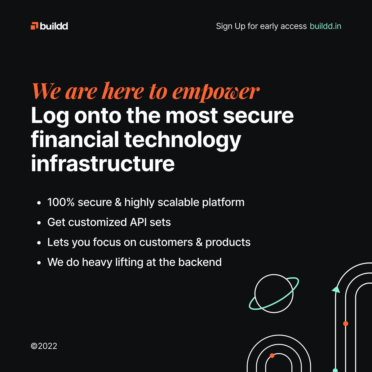Sign Up for our early access to be the first to make it to the list.
buildd.in

#BuildWithBuildd #API #OpenBanking #FintechSaaS