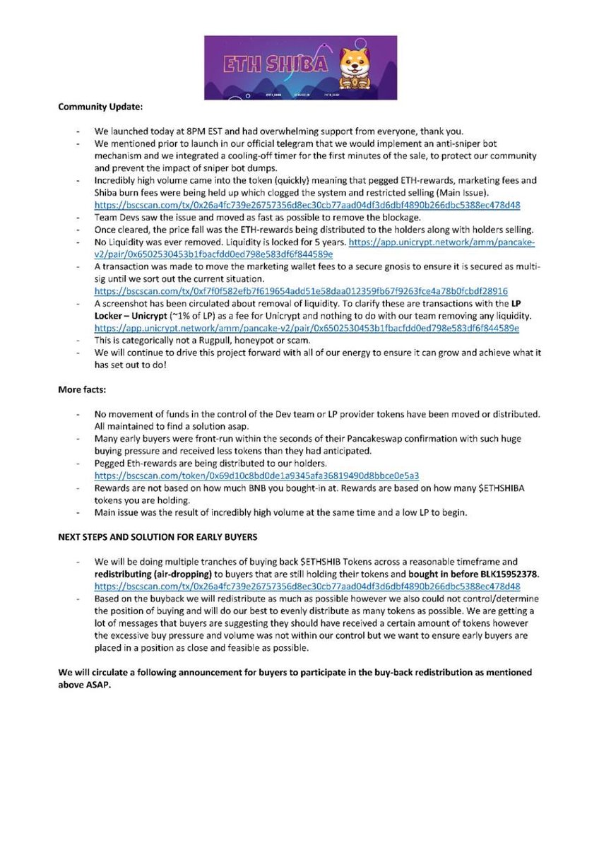 Community Announcement 
#ETH #SHIBA