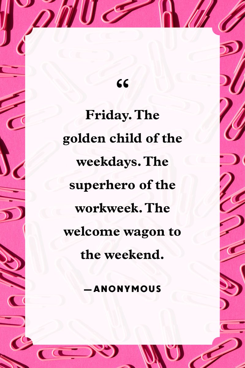 Well hello Friday, am I pleased to see you!

Hopefully you've had a good week? What's the plan for the weekend?