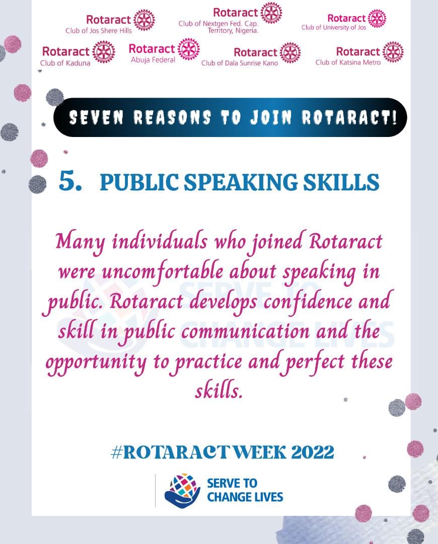 Rotasherehills1's tweet photo. Day 5
Confidence to speak in public is one skill you're sure to get, it takes just little time before you overcome shyness.
#Rotaract
#rotaractweek2022
#WorldRotaractWeek2022
#WorldRotaractWeek
#rotaractors https://t.co/gYsQDO6C2a