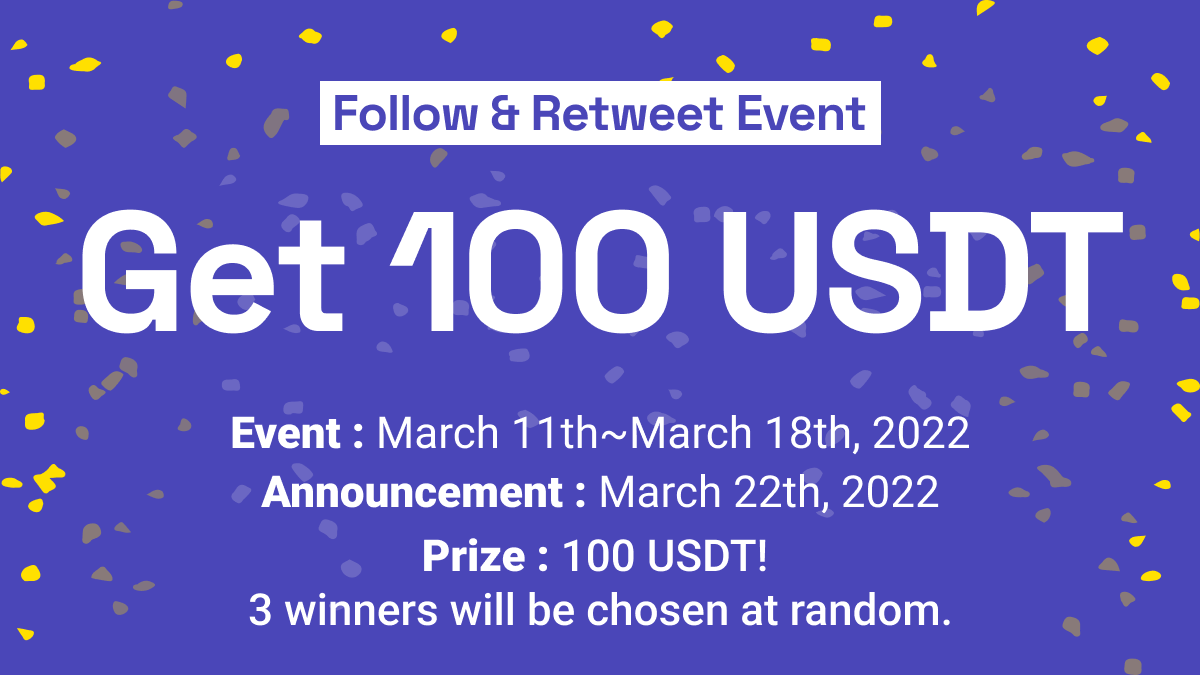 RABIT_crypto's tweet photo. Hello,  #crypto world!
GIVEAWAY worth 300 USDT!

How to participate?
✅ Follow @RABIT_crypto 
✅ Rt this Tweet!
📆 ~ 18th, March 2022

🏆 We will give 100USDT to 3 people through a lottery.

We will announce 3 winners on 22th, March 2022!

#RABIT #Bitcoin #Cryptoinvestor https://t.co/Rh3UvSvAc1