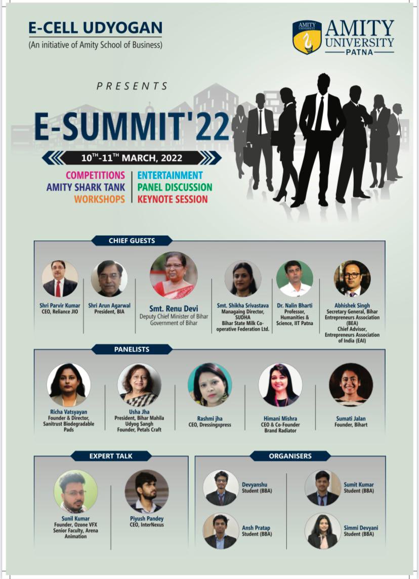 BrandRadiator's tweet photo. Yet another proud moment for us as our #PowerPuffCEO @HimaniMish was invited as a panelist to share her incredible journey as an #Entrepreneur. The Hon’ble Deputy CM of Bihar, Smt. @renu_bjp graced the occasion as the Chief Guest, at Amity’s E- Summit 22, on 10th & 11th March https://t.co/y3IqoeDcho