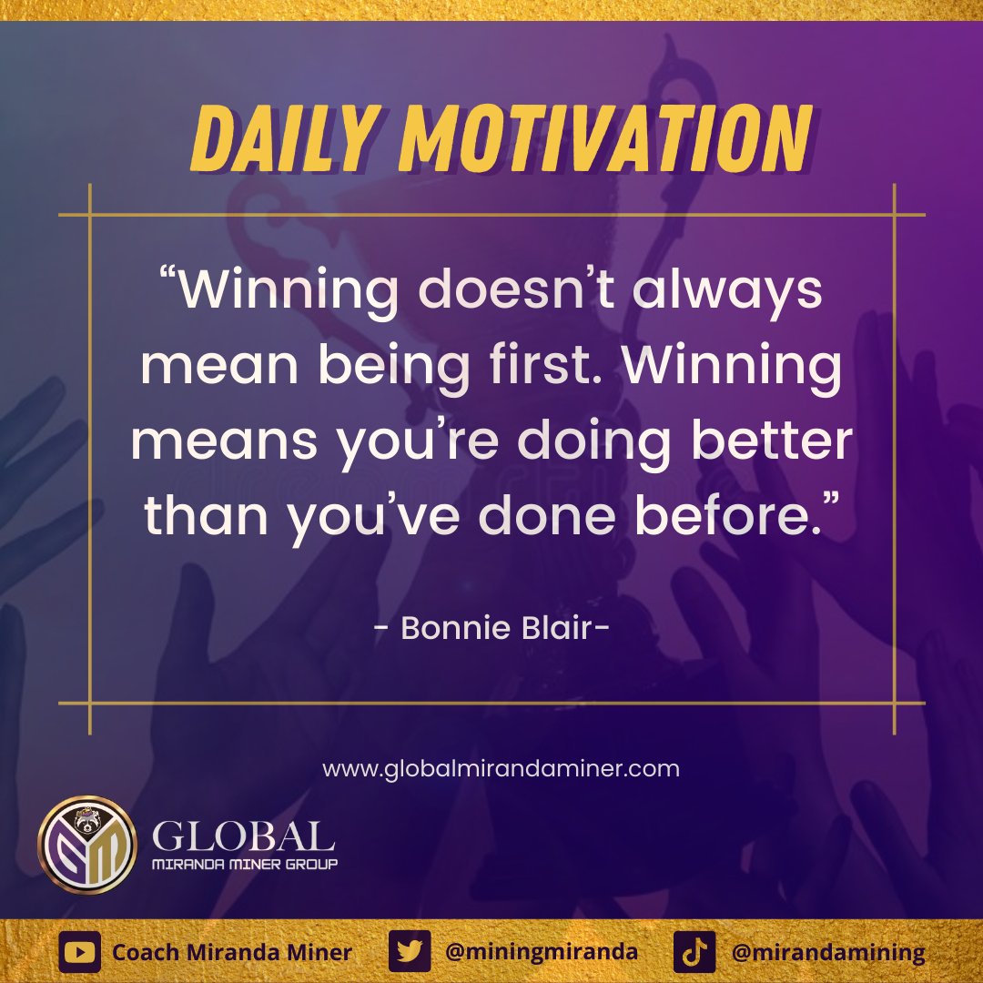 AnascoChoi's tweet photo. Sometimes, the best way to win is to give your all without expecting anything in return. This quote from Bonnie Blair motivates us to keep on giving our best and doing what we love.

Visit https://t.co/H0ADXA6CRA 

#gmmg #coachmirandaminer https://t.co/TJUxJD2uWb