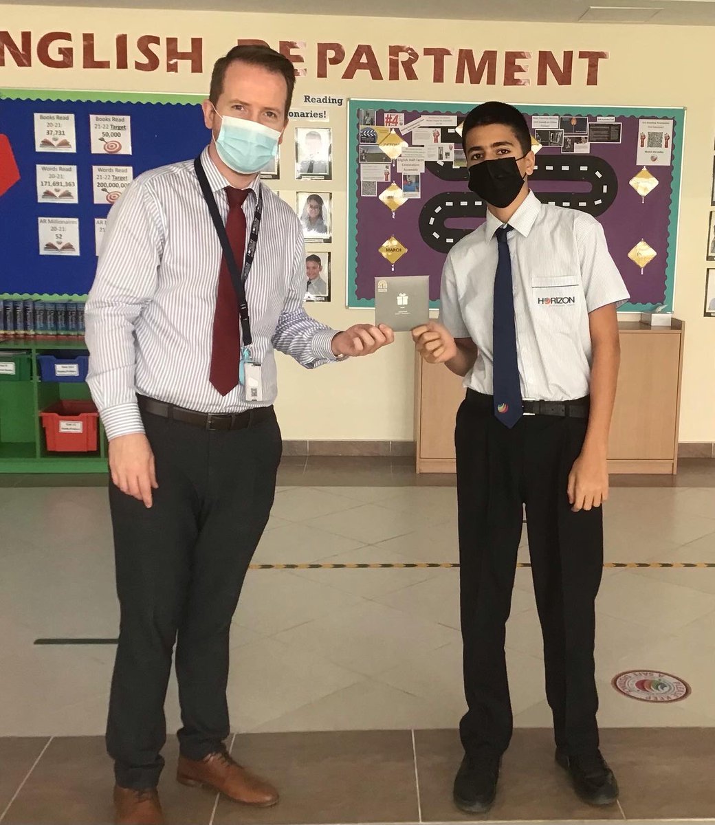 EnglishHis's tweet photo. Congratulations to our Spelling Bee 🐝 winners who received their prizes this week! 0mer (Yr11) took first place and won a 150aed voucher. Eva (Yr8) came second and won a 100aed voucher and Omar (Yr9) came third and won a 50aed voucher. Well done everyone! 🏆 @HISDubai https://t.co/M7GJvfeJFl