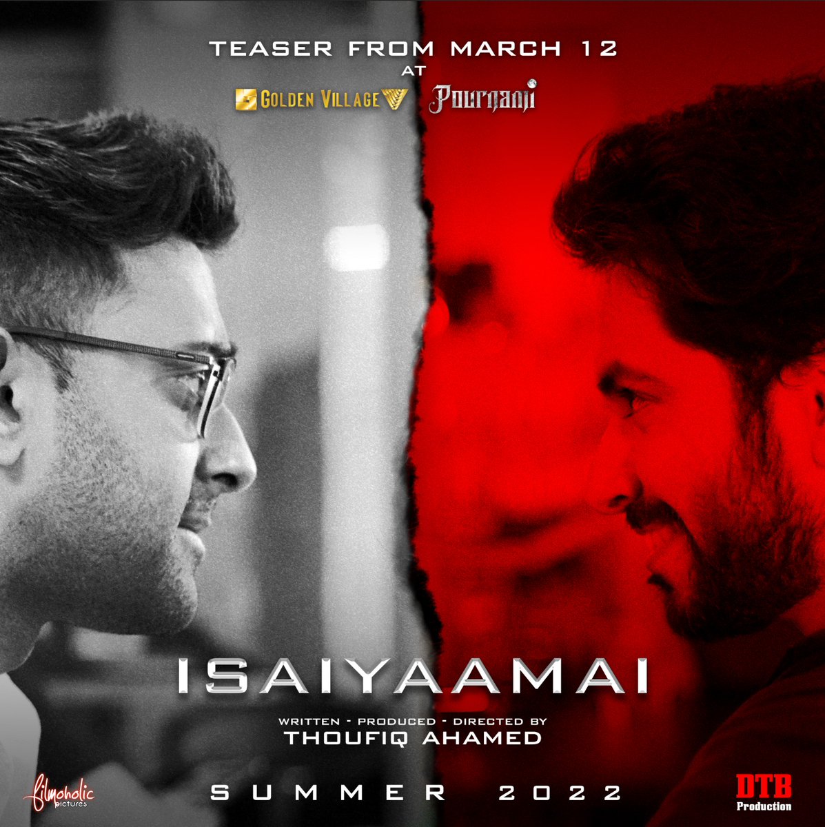 thqthoufiq's tweet photo. "Good can exist without evil, whereas evil cannot exist without good." -Thomas Aquinas
DTB Production &amp; Filmoholic Pictures present ISAIYAAMAI. Teaser from March 12 only at GV Yishun. 

Good to be back into producing &amp; directing a short film after 7 years. https://t.co/b2yvsXtZKp