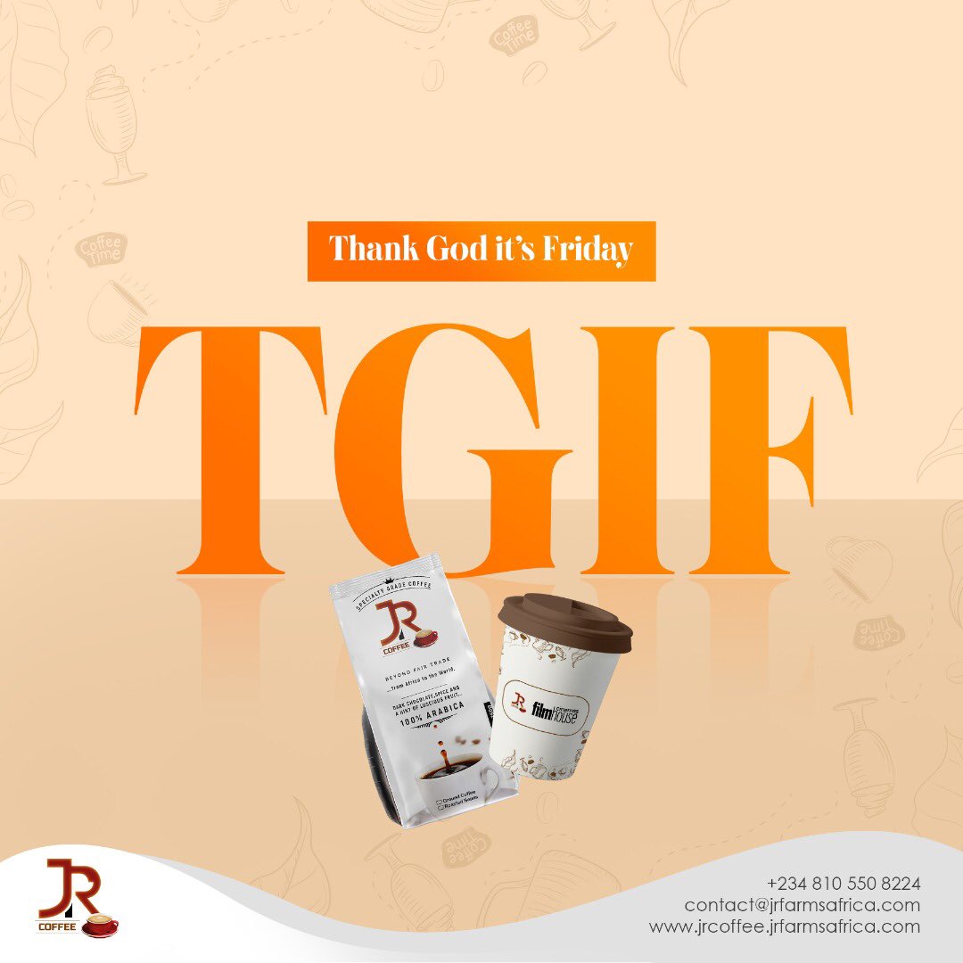 JRFarmsGroup's tweet photo. This Friday, finish your work and be done for the week💪. Look forward to the weekend ahead and have some fun!🥳

Enjoy your Friday folks and don't forget to drink our JR Coffee☕ to fuel your weekend plans💯. 

#TGIF #WeekendActivated #CoffeeCulture https://t.co/LbZVAGqGcU