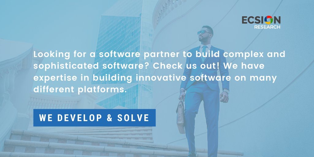 Looking for a #software partner to build complex and sophisticated software? Check us out! We have #expertise in building #innovativesoftware on many different #platforms.
ecsionresearch.com
#sotware #softwaredevelopment #softwaredevelopers #softwarecompany