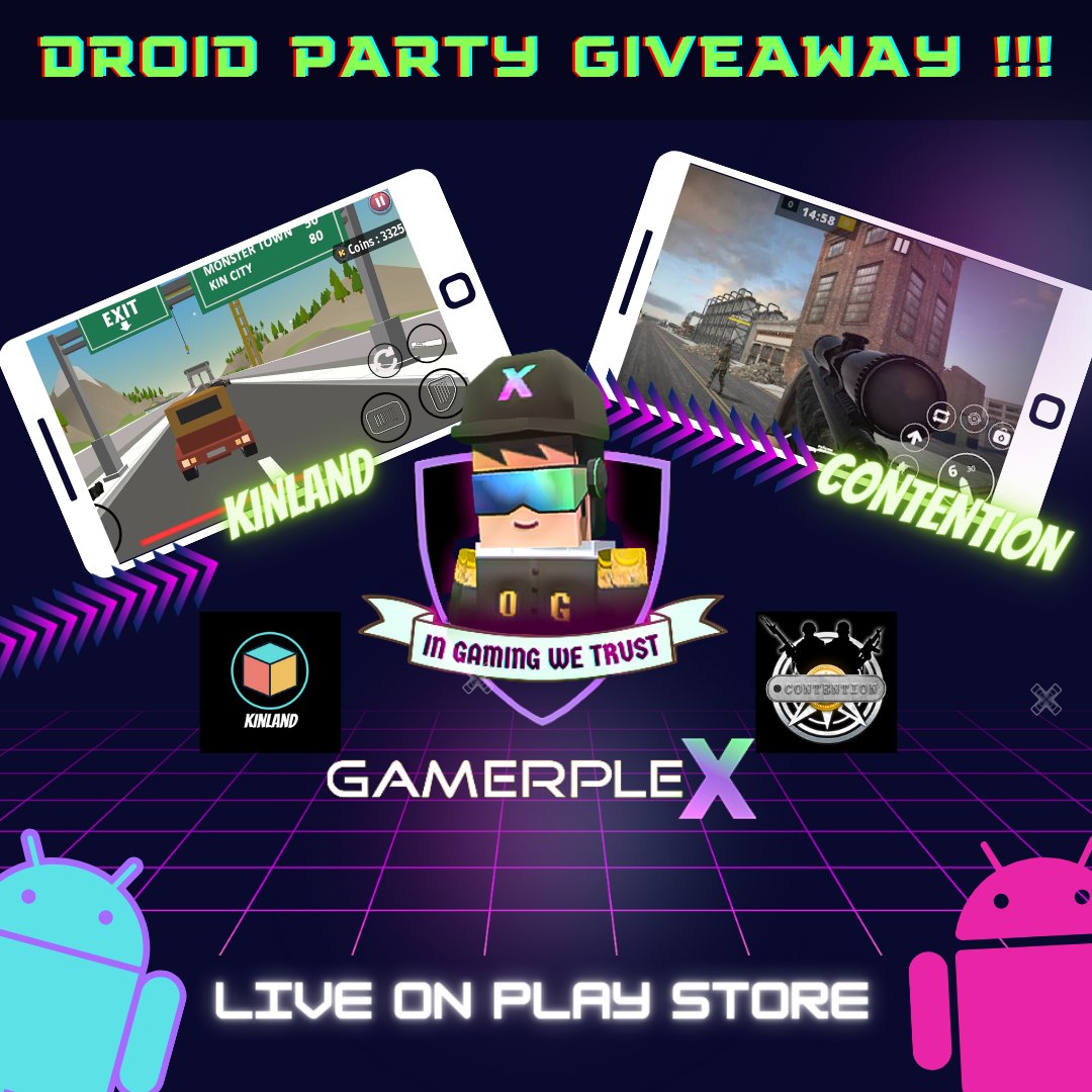 <a href="/contention_game/">Contention</a> is now on the Android Play Store! 🚀This game now joins @kinland_game 🔥 To celebrate please complete our Givelab Giveaway to have a chance to win a Gamerplex OG NFT !  1 week to go. Please Like &amp; RT ! #solana #NFT #gaming

giv.gg/droid-party