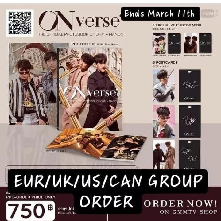 ArmWC_Europe's tweet photo. EUR/US/CAN/UK GROUP ORDER FOR OHMNANON ONVERSE PHOTOBOOK. 33€ + final shipping and custom fees. LAST DAY TO ORDER 

ENDS MARCH 11TH 2022

https://t.co/WuFbsIZgG0

Other GMMTV products can be ordered as well. 

#BadBuddy #BadBuddyTheSeries #OhmPawat #NanonKorapat #OhmNanon https://t.co/YXzaCQyLfH