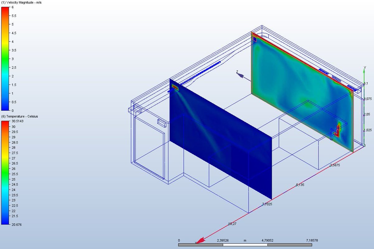 oix_automation's tweet photo. Cálculo de dinámica computacional de fluidos #CFD, #difusíon de con elementos by @schako, #difusorlineal DSC-I-PLASTER, #multitoberas WGA-V, y #difusor DBB-R, para poder simular el comportamiento que.... #showroom #smarthome #domotica #loxone #knx #schako.
https://t.co/NN68KY06zp https://t.co/Qq3bE24RpL