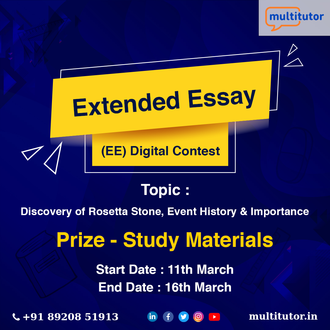 multitutor_in's tweet photo. Excited for the Extended Essay Contest? 
We sure, are!

Participate in the contest and Win Free Study Materials 

On Topic - Discovery of Rosetta Stone, Event History &amp; Importance 

Submit your Extended Essay before 16th on multitutor@gmail.com

#multitutor #essay #study https://t.co/TjwBLpHIp3