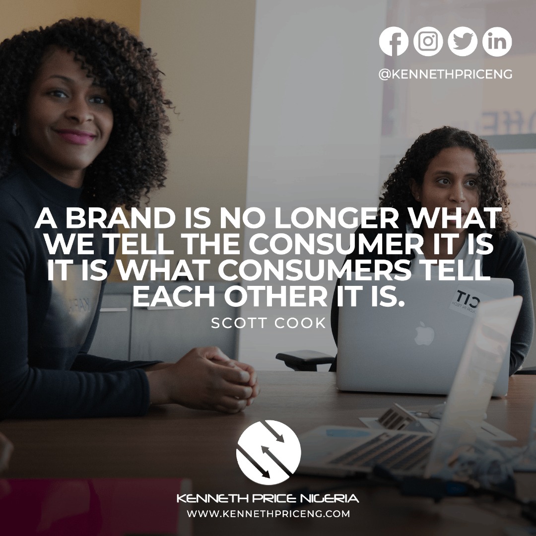 WhoBeDatEsosa's tweet photo. “A brand is no longer what we tell the consumer it is – it is what consumers tell each other it is.” – Scott Cook
Follow @KennethPriceNG for #DigitalMarketing services in #Abuja, #Nigeria
#branding #marketingtips, #DigitalMarketing #entrepreneur #businesstips #digitalstrategy https://t.co/92iMOgAWfo