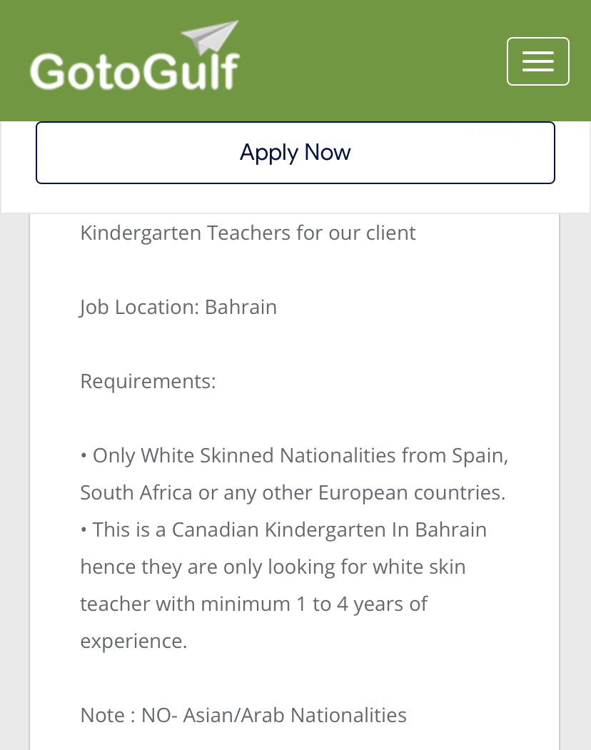 <a href="/GotoGulf/">GotoGulf.com</a> This is not okay. 

THIS IS NOT OKAY. 

You need to remove this advert. Now.  You need to refuse to work with this school. Now. 

gotogulf.com/JobDescription…