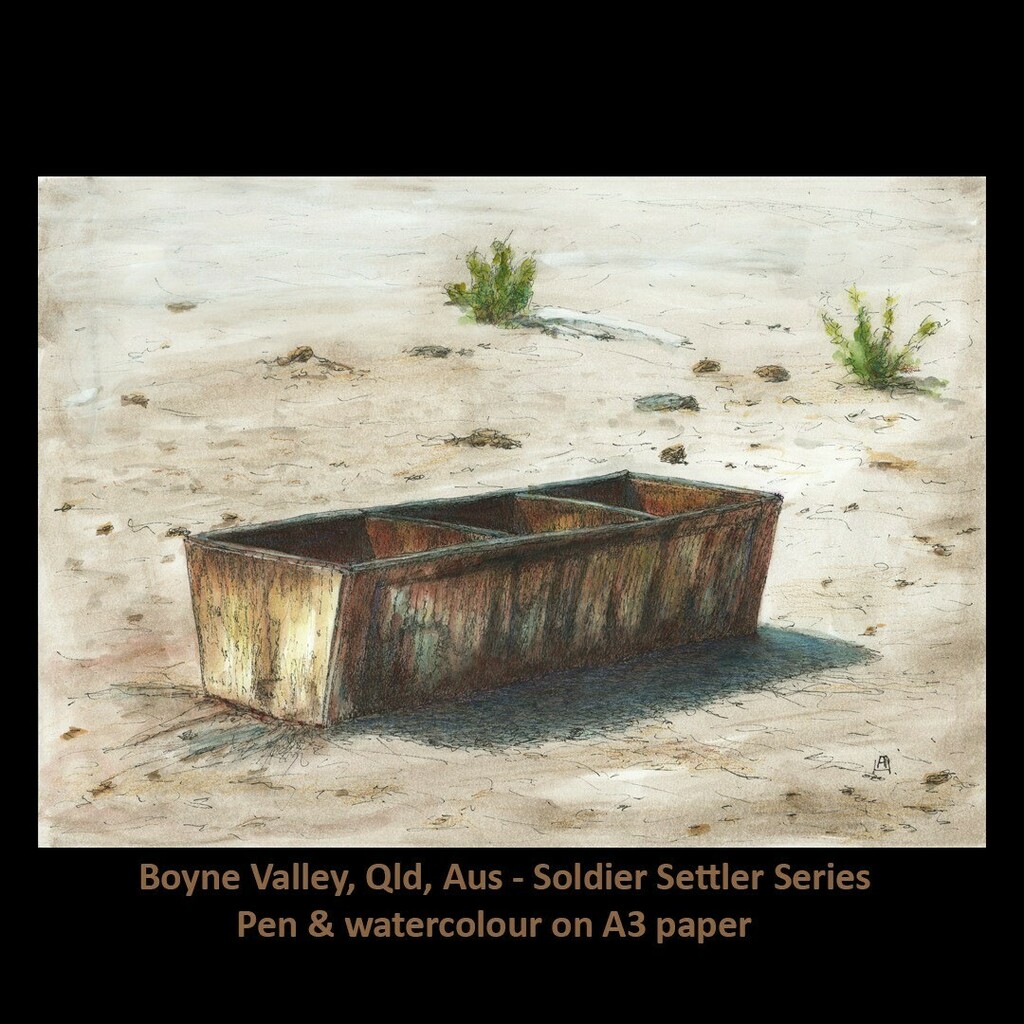 AnneHuthArtist's tweet photo. Boyne Valley, Qld , Aus. Centenary celebrations to be held at Ubobo over the ANZAC Day long weekend, 2022.

#annehuth #penandwatercolour #australianartist #soldiersettlement #boynevalleyqld https://t.co/ztCJHLM59s https://t.co/X7jKj7IP9o