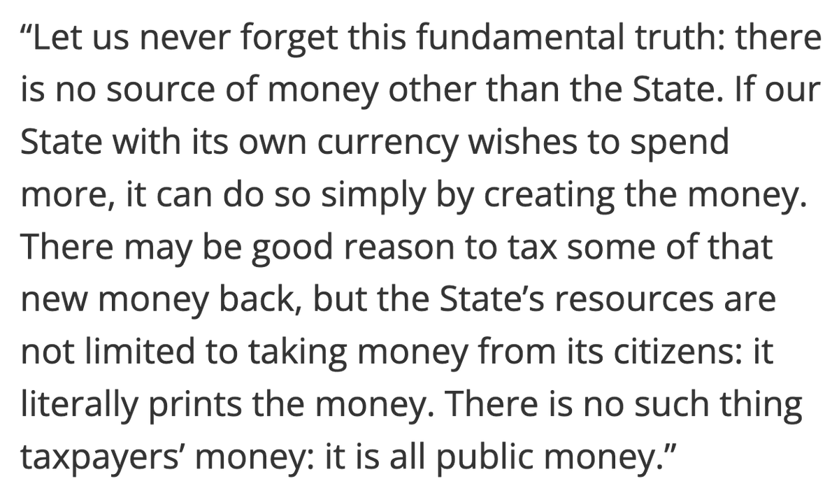 RichardJMurphy's tweet photo. Thatcher once said there was no such thing as state money, it was all provided by taxpayers. But she was completely wrong. There is in fact only state-created money. When we appreciate that we might get the politics we need. 
https://t.co/oN37R02vDO https://t.co/38b7T47Ms8