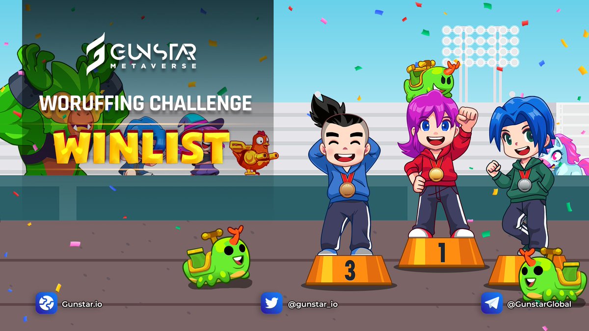 GunStar_io's tweet photo. WORUFFING CHALLENGE - WINLIST

🏆 Top 200 winners list: https://t.co/EMnDSYw2GP

🎁 Details about rewards: https://t.co/pqZ6a3RWJe

#Gunstar #Metaverse #JourneyToSaveStarWorld #Game #NFT $GST

🎮  https://t.co/M5LoazFNfA 🚀 https://t.co/IAUQWfiKGu