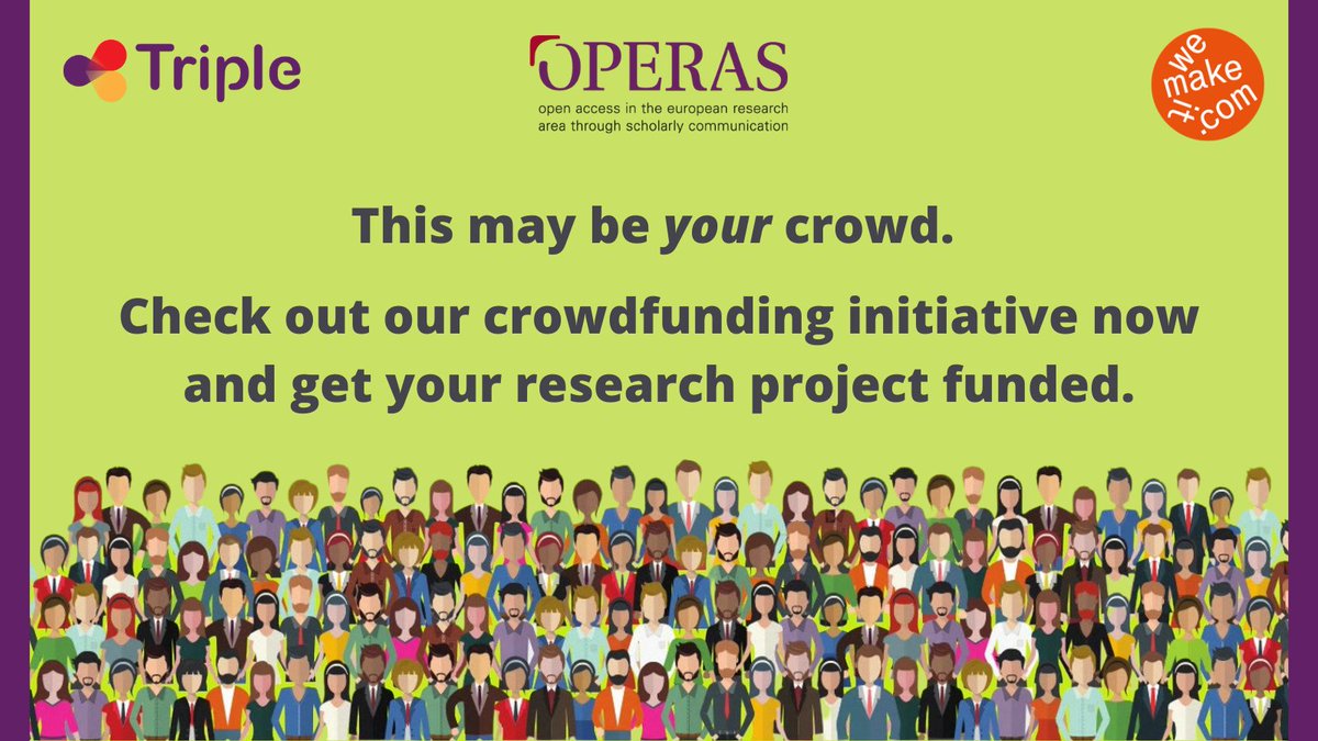 Be among the first #SSH projects to get funded by the #OPERAScrowdfunding initiative! 
Find out more ▶️ project.gotriple.eu/crowdfunding-i… &amp; launch your campaign this spring. We're excited to help you realise your dreams 😀

#GoTriple #Discover #Connect #Collaborate <a href="/OPERASEU/">OPERAS Research Infrastructure - not posting on X</a> <a href="/wemakeit/">wemakeit</a>